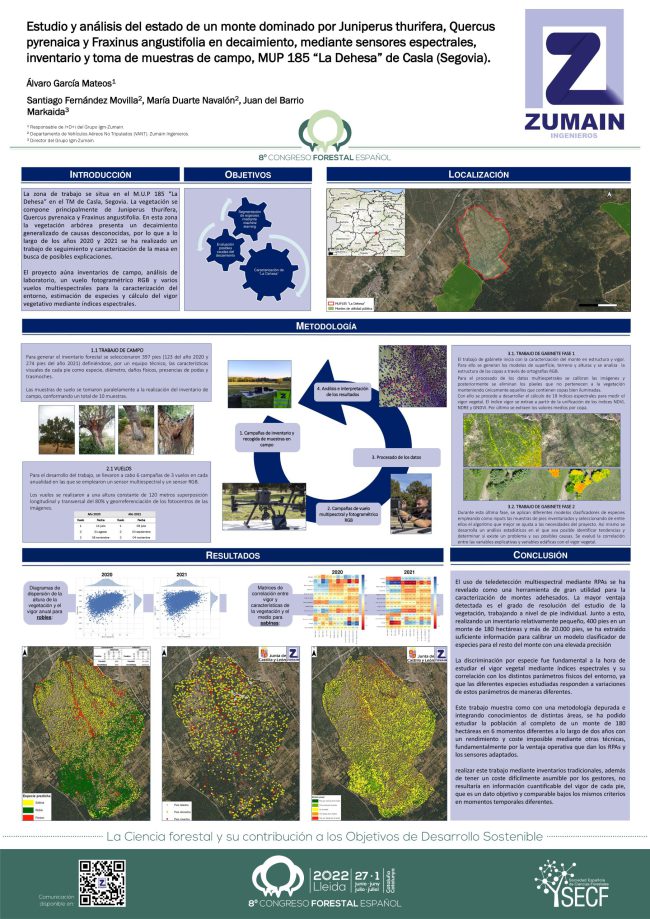Estudio y análisis del estado de un monte mediante sensores espectrales. inventario y toma de muestras