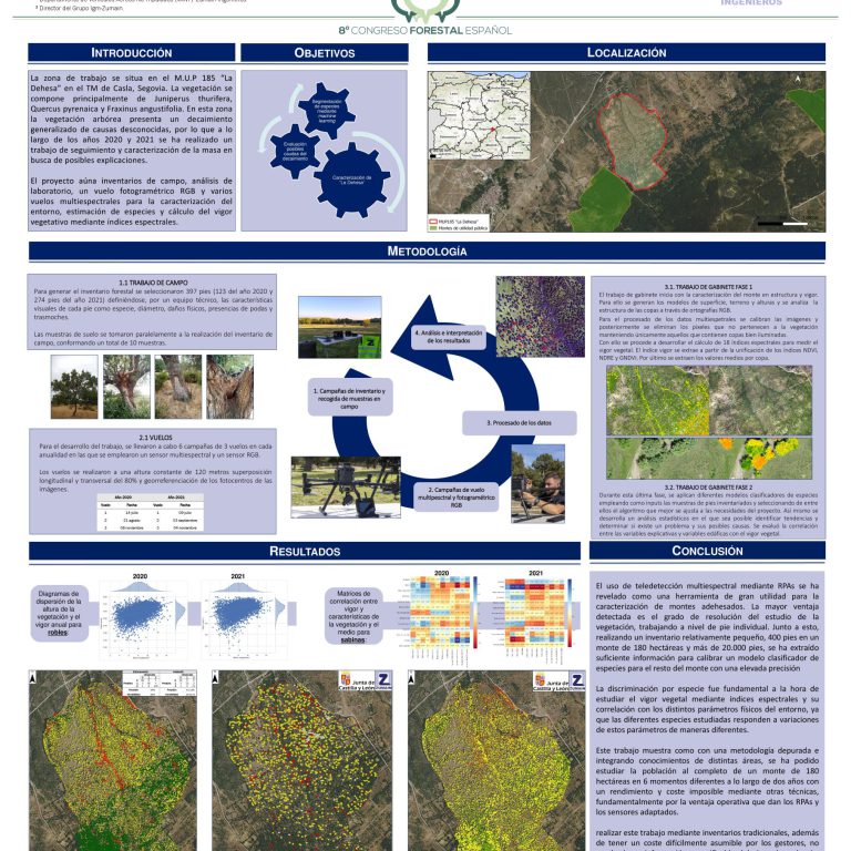 Estudio y análisis del estado de un monte mediante sensores espectrales. inventario y toma de muestras